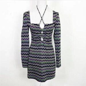 NWT Zara green and purple mini dress